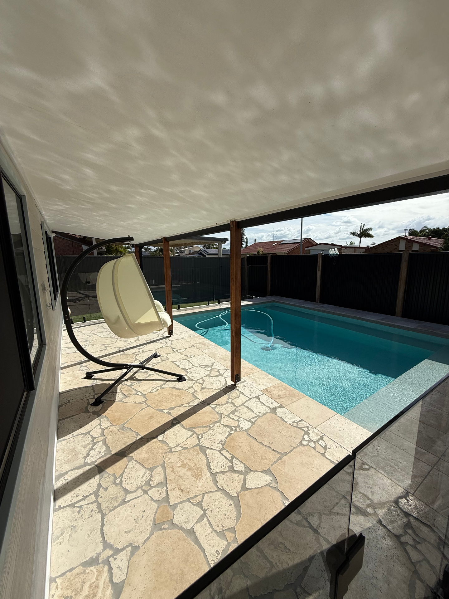 Poolside Travertine Patio