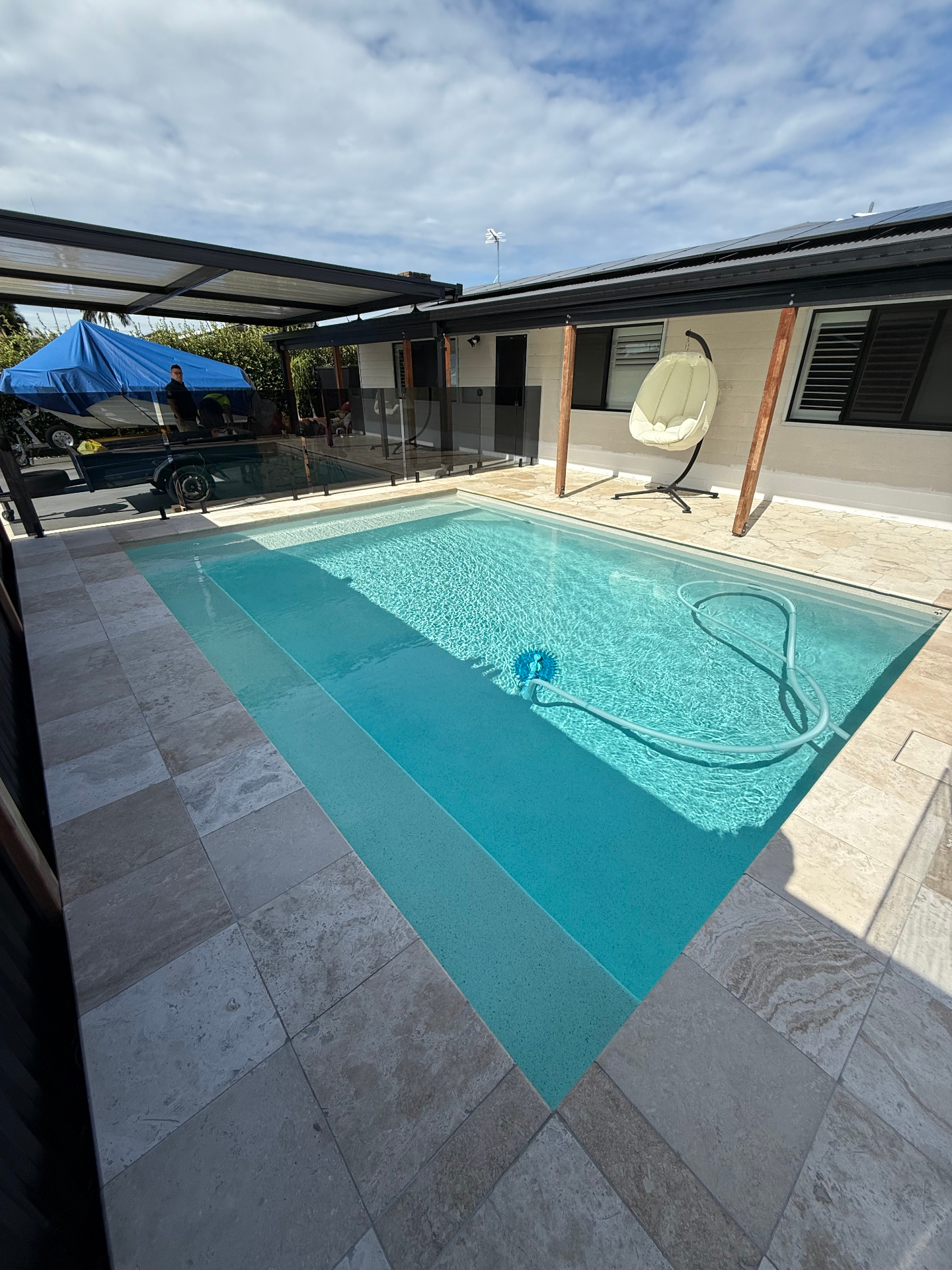 Travertine Pool Surround